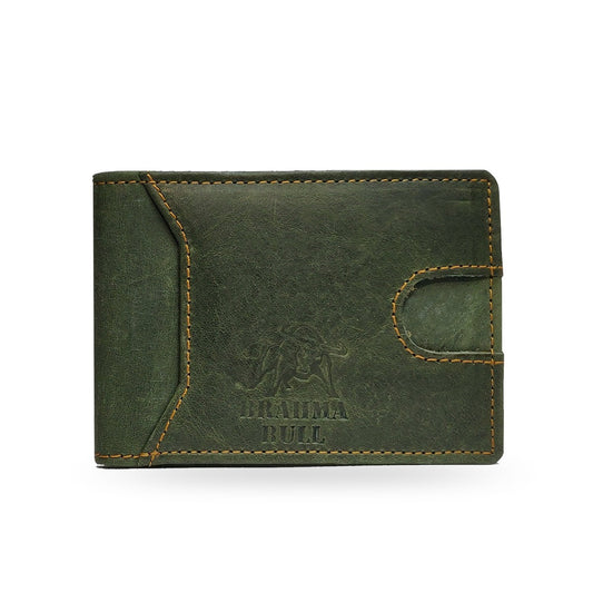 Brahma Bull Slim Edition Multi Purpose Leather Wallet - Green - Brahma Bull