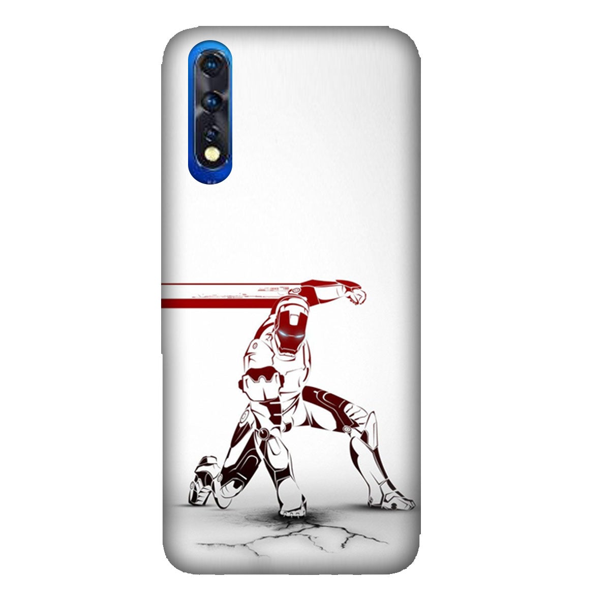 Iron Man - Red & White - Punch - Mobile Phone Cover - Hard Case - Vivo