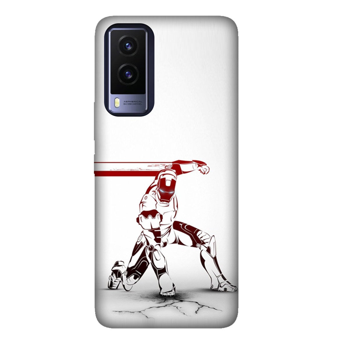 Iron Man - Red & White - Punch - Mobile Phone Cover - Hard Case - Vivo