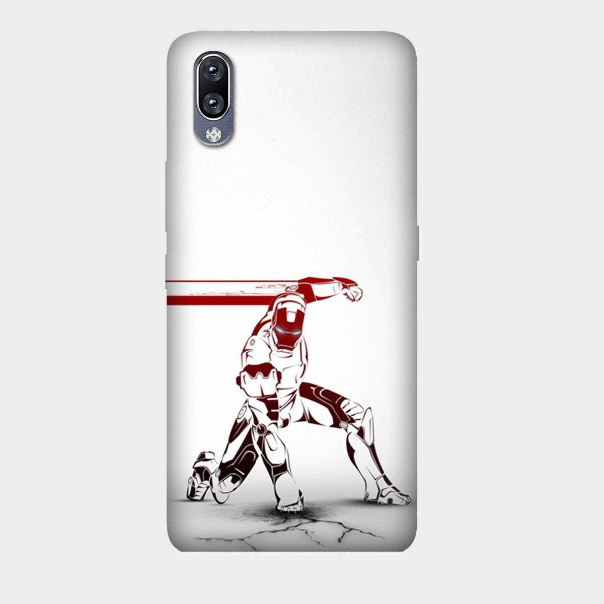 Iron Man - Red & White - Punch - Mobile Phone Cover - Hard Case - Vivo