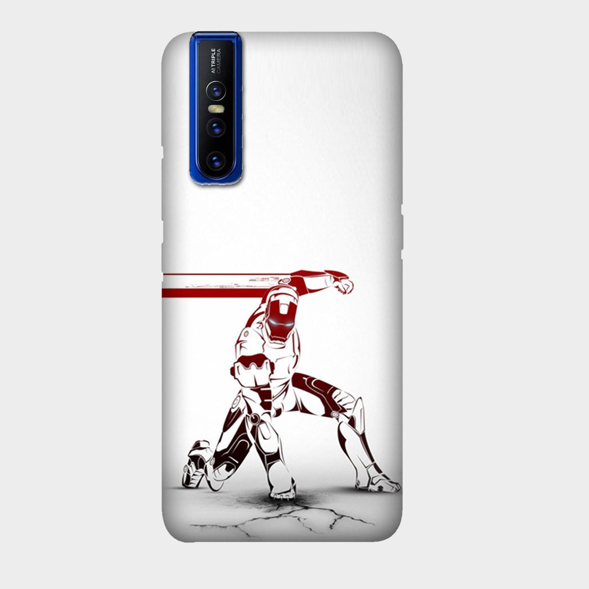 Iron Man - Red & White - Punch - Mobile Phone Cover - Hard Case - Vivo