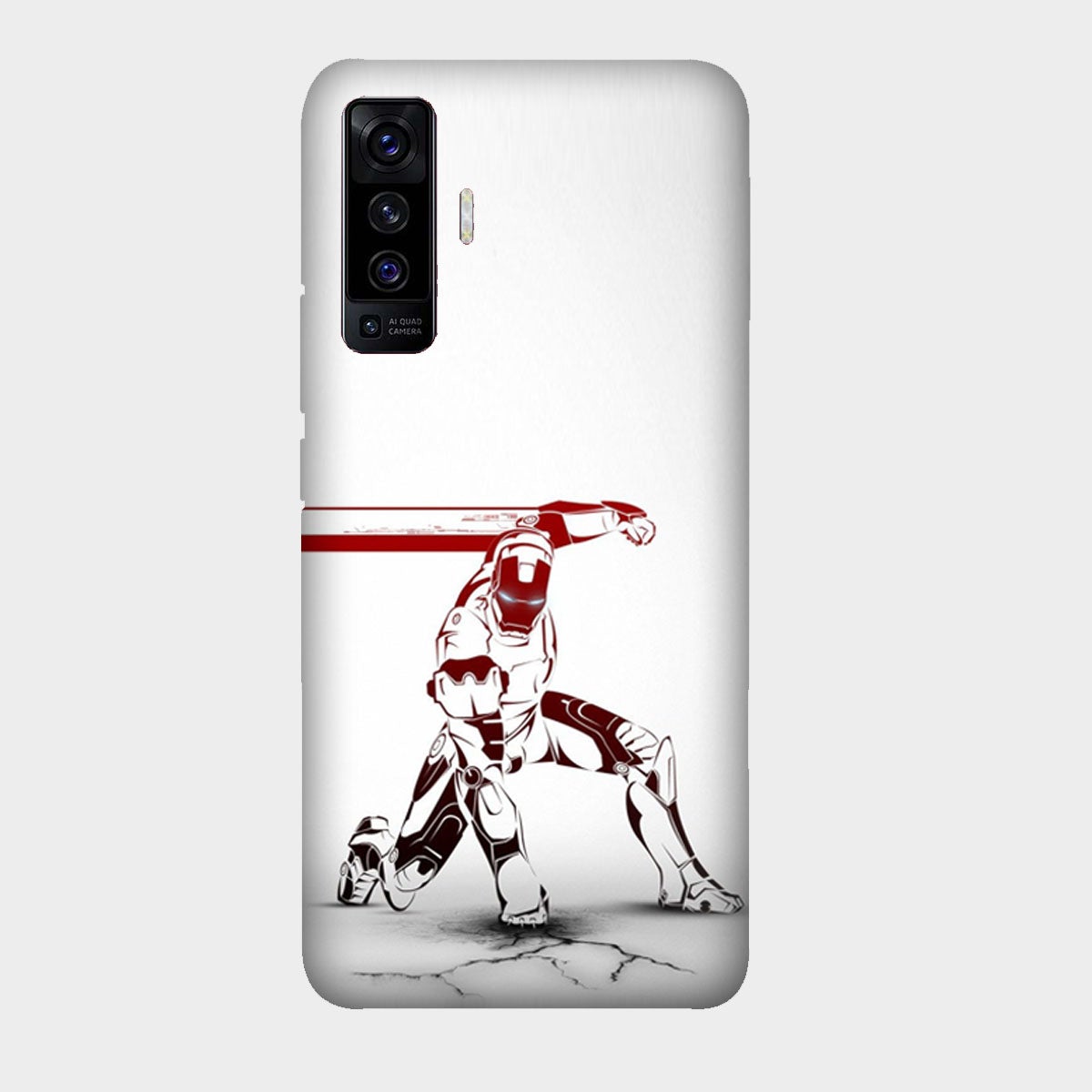 Iron Man - Red & White - Punch - Mobile Phone Cover - Hard Case - Vivo