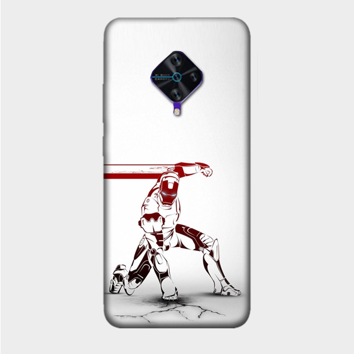 Iron Man - Red & White - Punch - Mobile Phone Cover - Hard Case - Vivo