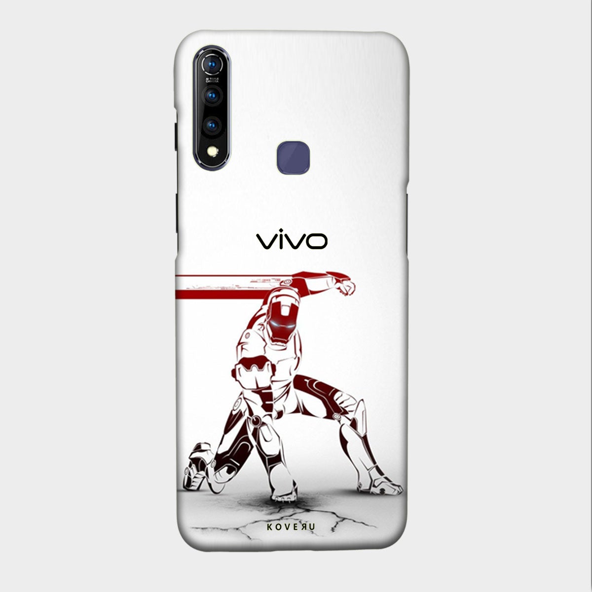 Iron Man - Red & White - Punch - Mobile Phone Cover - Hard Case - Vivo