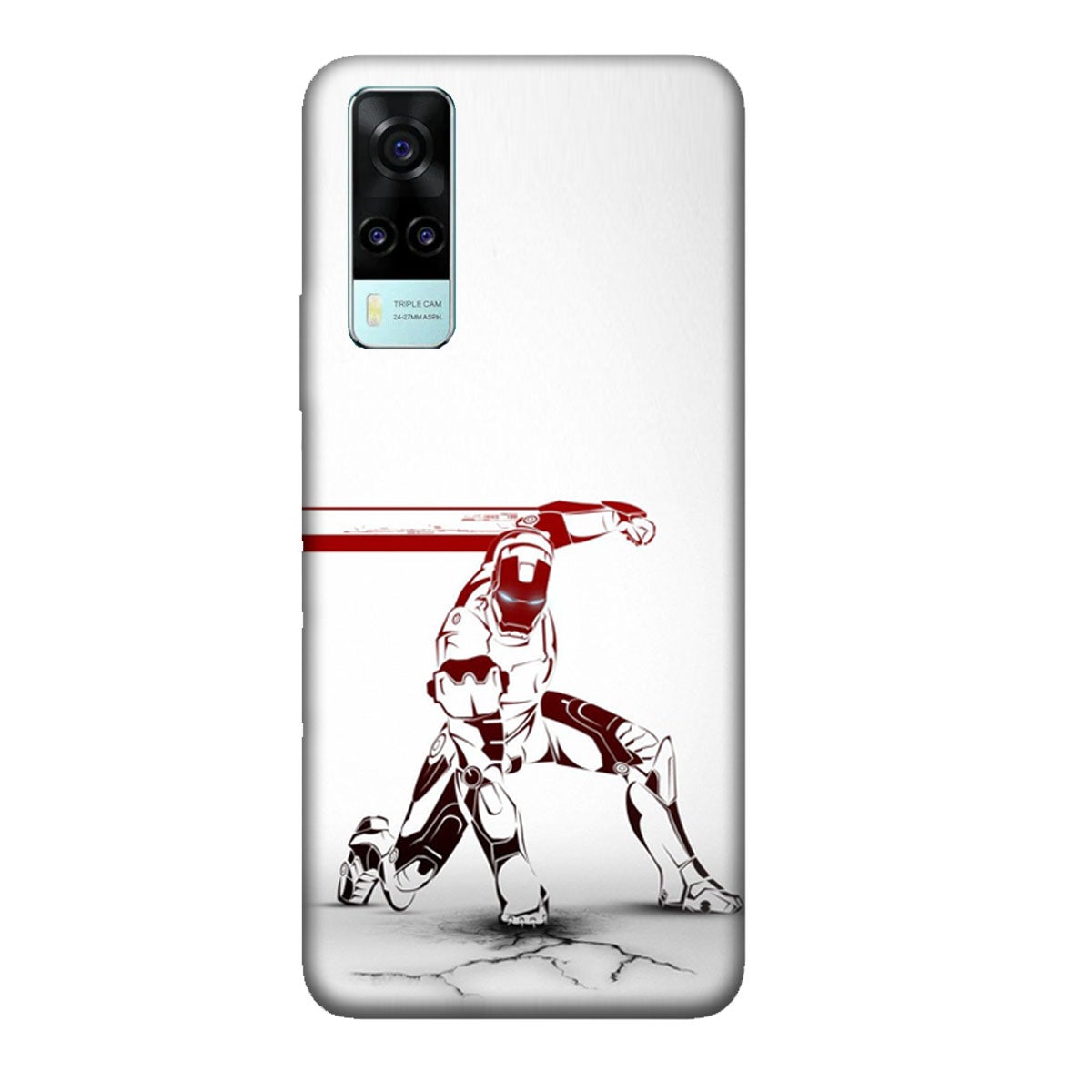 Iron Man - Red & White - Punch - Mobile Phone Cover - Hard Case - Vivo