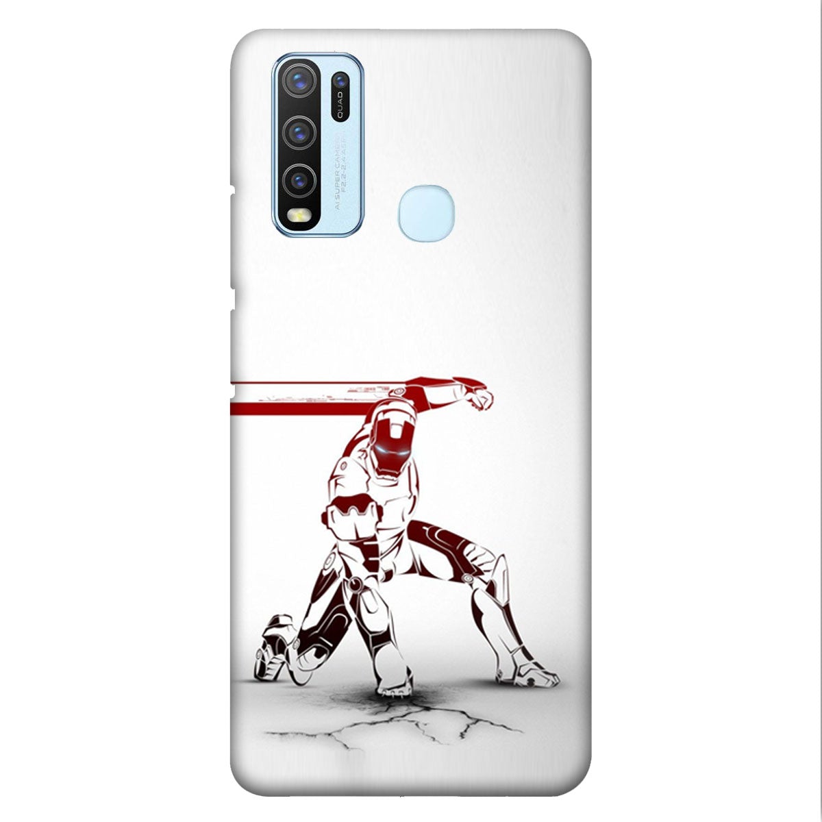 Iron Man - Red & White - Punch - Mobile Phone Cover - Hard Case - Vivo