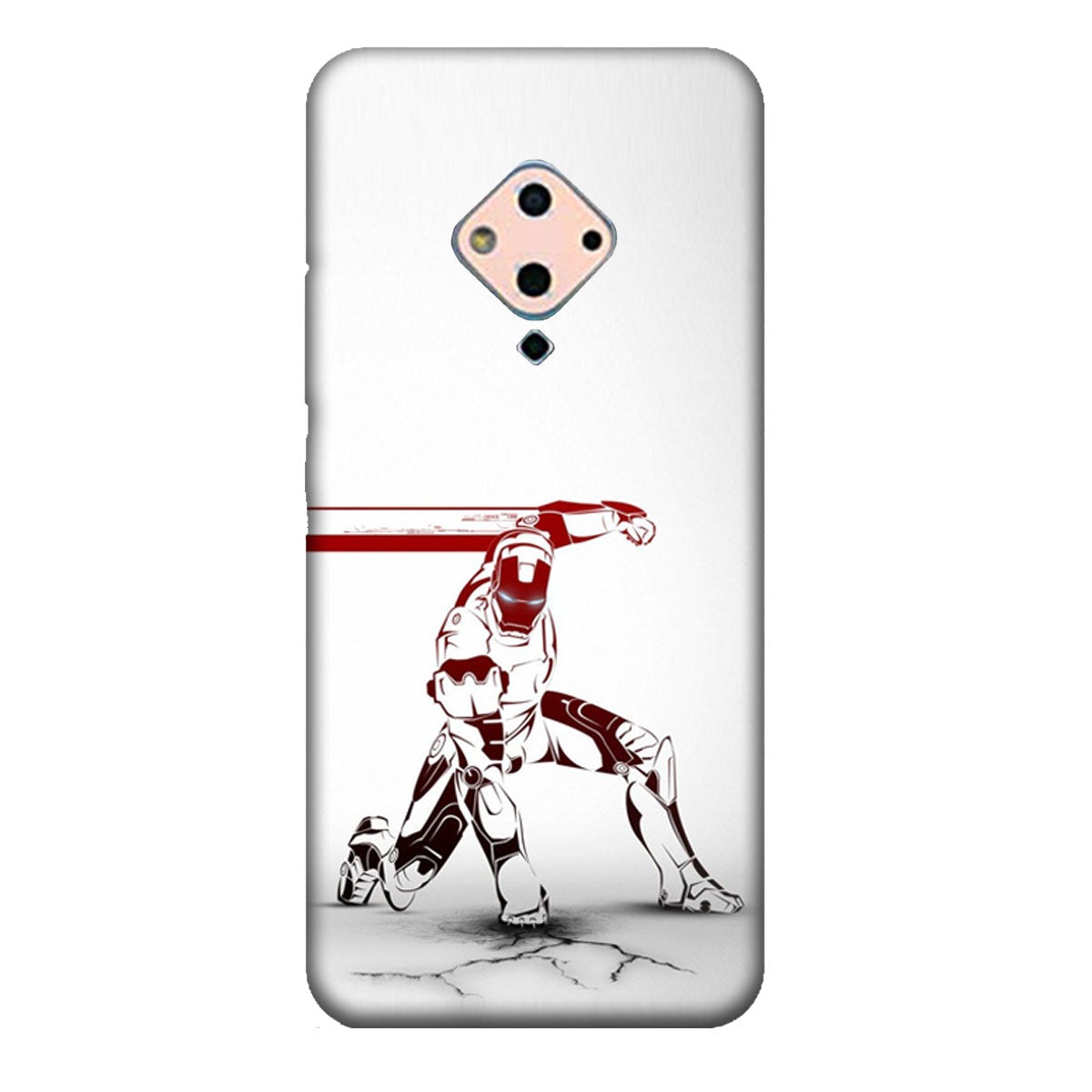 Iron Man - Red & White - Punch - Mobile Phone Cover - Hard Case - Vivo