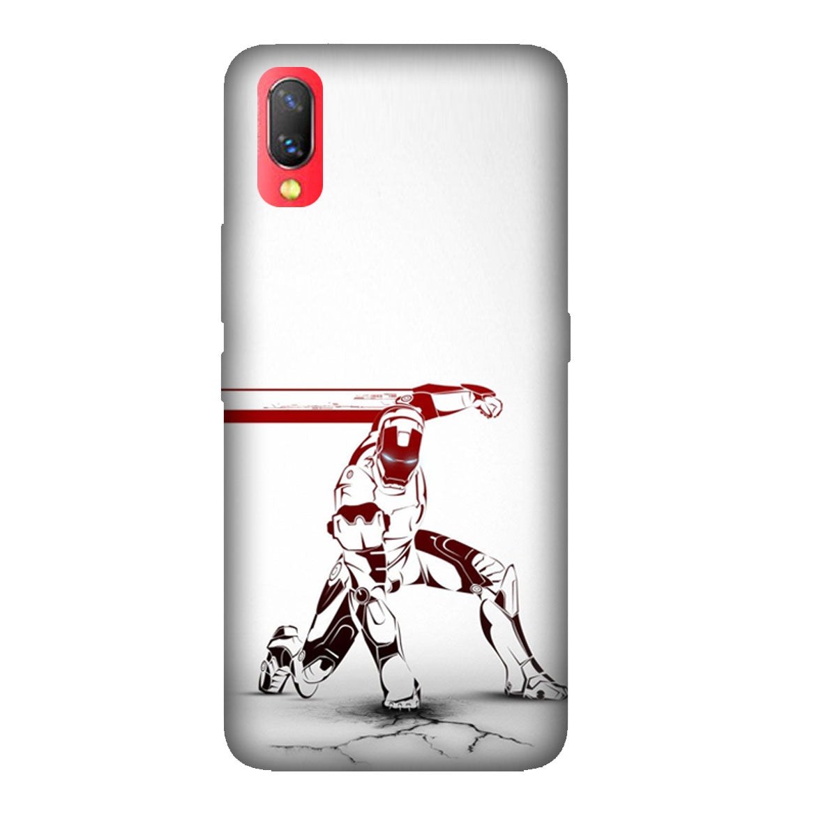 Iron Man - Red & White - Punch - Mobile Phone Cover - Hard Case - Vivo