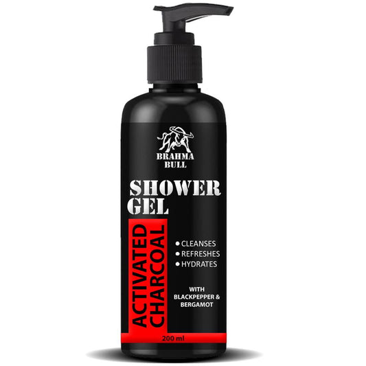 Activated Charcoal Shower Gel (Face, Body & Hair) - Brahma Bull - Men's Grooming